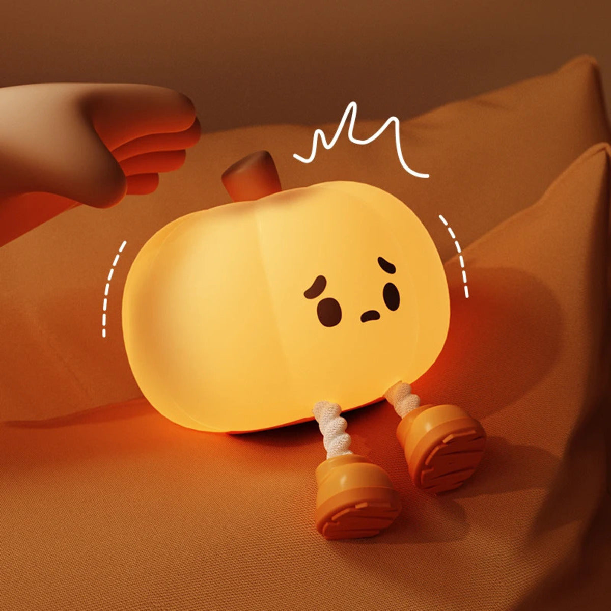 Pumpkin Lantern Silicone Night Light Bedroom Sleep Lamp Bedside Pat Lamp Sleeping Companion Cartoon Ornaments Children's Lamp