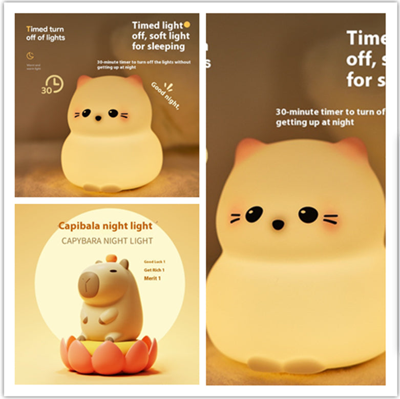 USB Rechargeable LED Colorful Timing Atmosphere Silicone Light