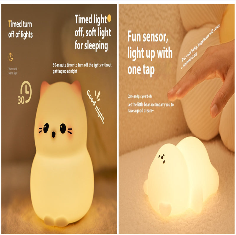 USB Rechargeable LED Colorful Timing Atmosphere Silicone Light