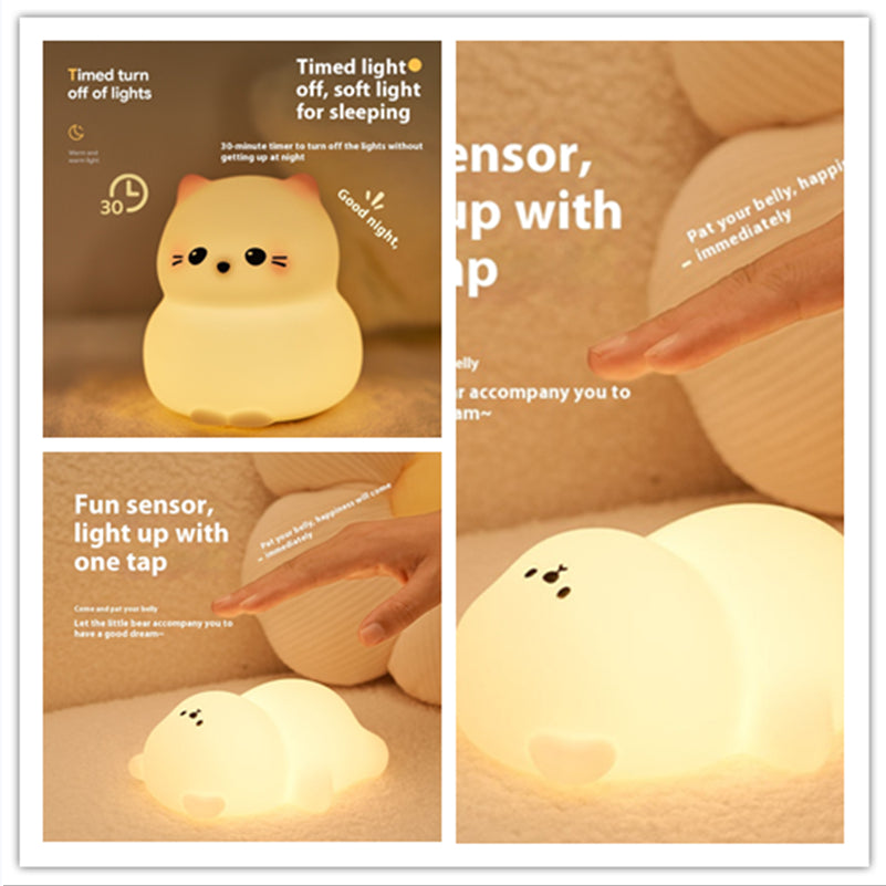 USB Rechargeable LED Colorful Timing Atmosphere Silicone Light